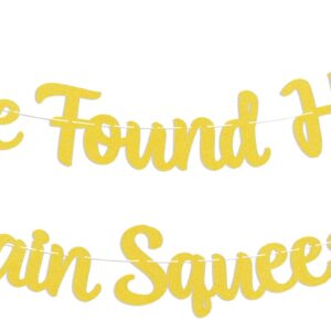 She Found Her Main Squeeze Banner - Spritz O’Clock Banner, Lemon Citrus Lemonade Theme Bridal Shower Bride to Be Wedding Engagement Bachelorette Party Supplies Gold Glitter