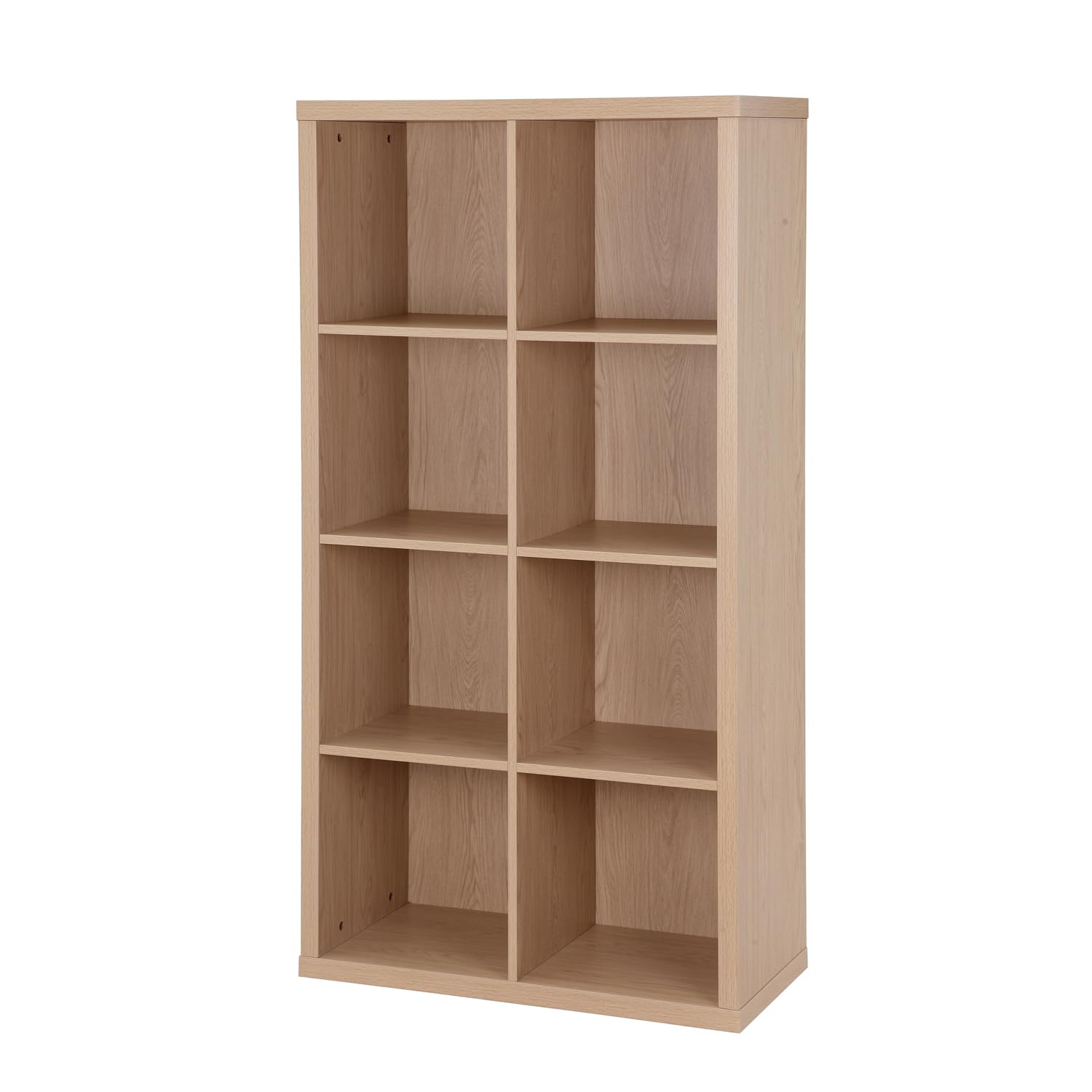 CENSI 8-Cube Storage Organizer Bookcase, Cubic Bookshelf, Natural Oak