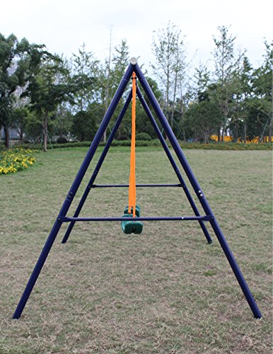 Prime Metal Swing Set Outdoor, 2 Seats, Durable Steel and Plastic Construction for Kids, Toddlers, Children Easy Assembly Two Station