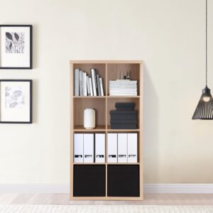 censi 8-cube storage organizer bookcase, cubic bookshelf, natural oak