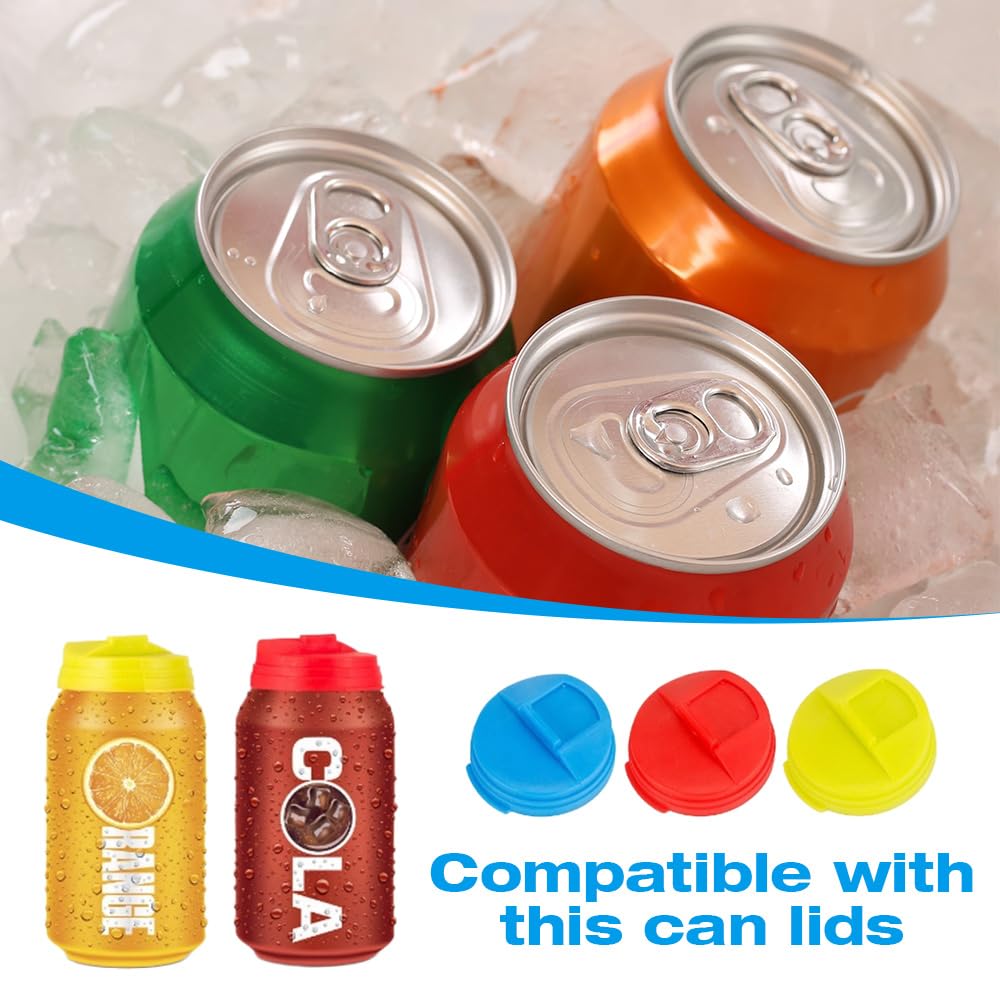 Soda Can Covers, 2024 Upgraded Can Covers for Soda Cola Can Lid Covers Round Protector, Reusable Plastic Can Spill Stopper or Protector For Fit Standard Size Cans 2.4 Inches (3pcs)