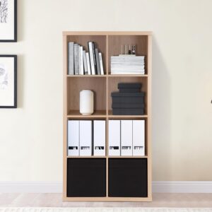 CENSI 8-Cube Storage Organizer Bookcase, Cubic Bookshelf, Natural Oak