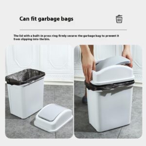 HEALT 4 Gallon Kitchen Trash Can with Swing-top Lid, 2024 Upgraded Plastic Swing Top Garbage Bin for Kitchen, Office, Toilets (Gray)