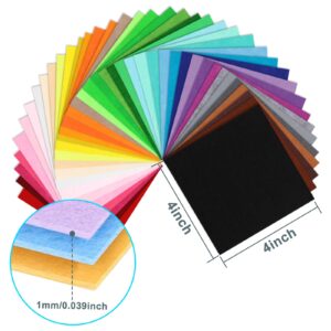 Phinus Felt, 117PCS Felt Sheets, Colourful of Felt Fabric Can Be Used for DIY, Sewing, Patchwork, Decoration (4" x 4")