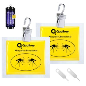 qualirey 2 pcs mosquito attractants for all bug zapper bait refill, safe yellow mosquito lures fly bait, clip on mosquito trap attractant bait hang bug zapper refill for indoor outdoor