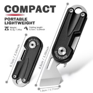 Multitool Pocket Knife, EDC Folding Knives, Small Pocket Knives with Bottle Opener Mini Pry Tool, Gifts for Men Dad Everyday Carry Keychain (black)