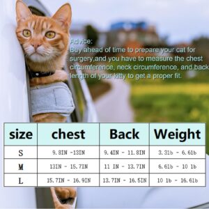 Cute Cat Surgical Recovery Suit Female Male Onesie for Cat After Surgery, Pet Cat Alternative Bandages Cones & Collars (Blue, S)