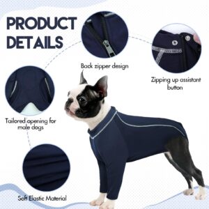 IDOMIK Dog Recovery Suit,Comfy Surgical Recovery Suit for Dogs,Dog Spay Recovery Suit Female with Zipper,Surgical Onesie for Dogs Surgery Suit Male Neuter,Dog Surgery Recovery Sleeve for Front Legs,XL