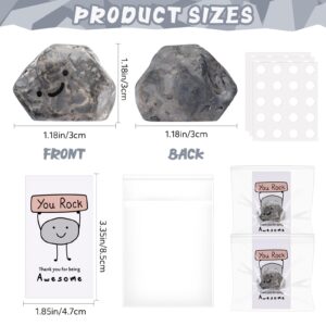 Huwena 30 Sets Inspirational You Rock Gifts Resin Smile Stone with You Rock Card Thank You for Being Awesome Gift Bulk Employee Appreciation Gift Party Favor Gifts for Team Coworker Adult Rock Lover