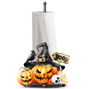 13.4inches halloween paper towel holder kitchen decor metal paper towel stand halloween kitchen decorations accessories for home,table countertop(tissue paper not included)