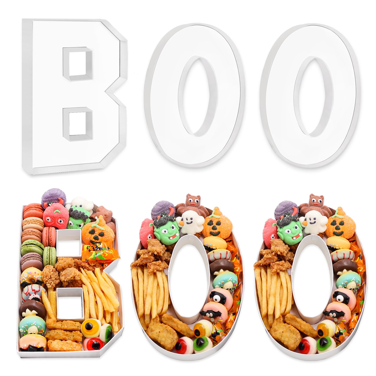 Halloween Charcuterie Board, Charcuterie Letters Boo Halloween Serving Dishes for Candy Dish Treat Cutting Board for Horror Party Thanksgiving Christmas Halloween Decorations