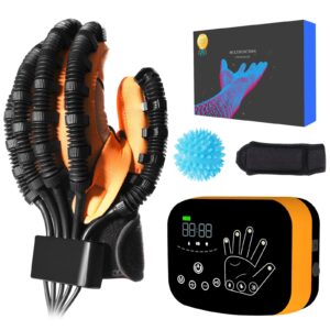 mzu upgraded rehabilitation robotic gloves for hempiplegia stroke paralysis arthriti patient physical reabilitech, finger and hand function workout recovery device.