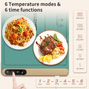 INNOWARMER Food Warming Mat - Ugrade Graphene Full Surface Heating, 500W Fast Heating, Adjustable Temperature, Food Grade Silicone, Food Warmer for Gatherings, Parties, Travel, Daily Use