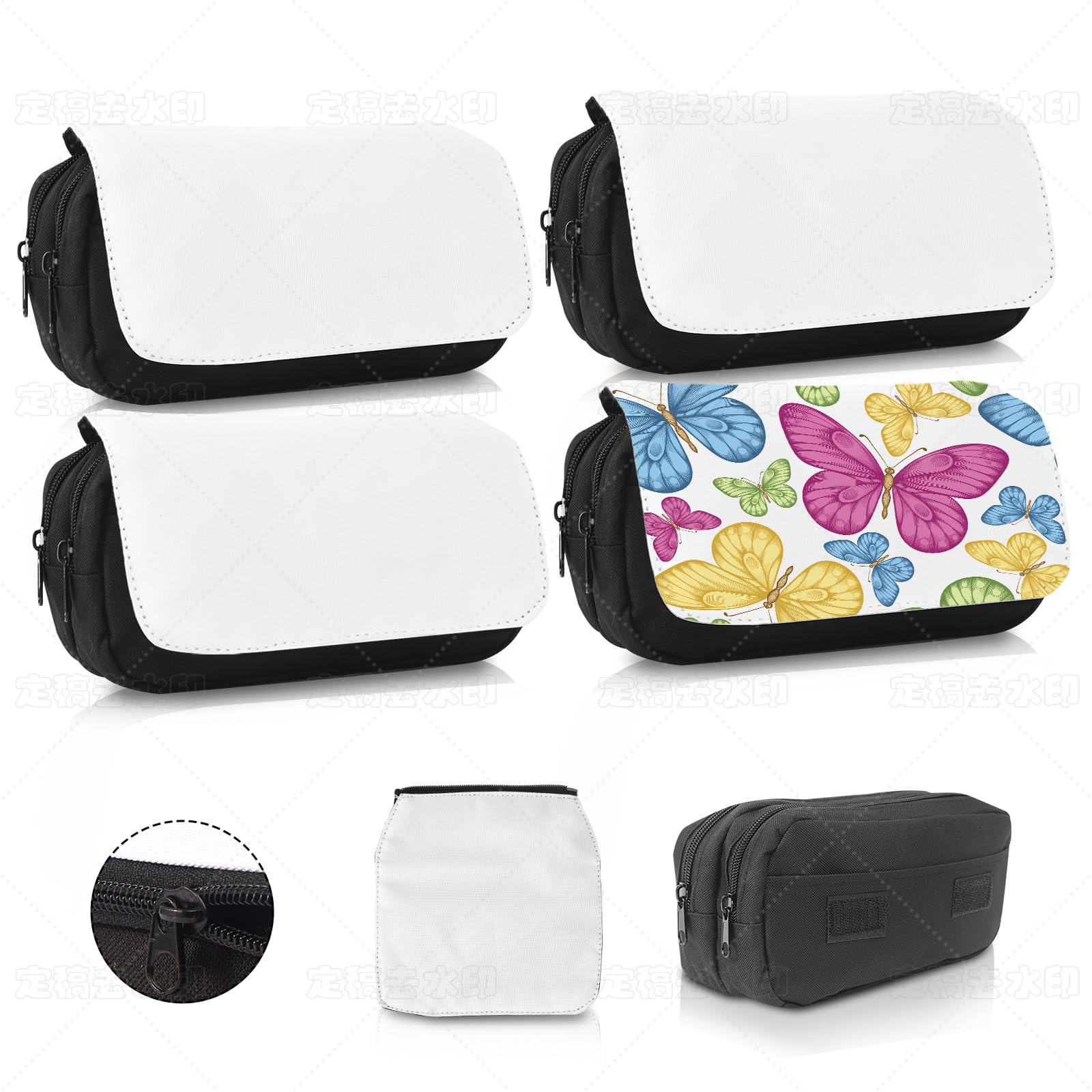 4Pcs Sublimation Makeup Bag Blanks,Sublimation Makeup Bags Bulk Travel Toiletry Bag Cosmetic Bags For Women Heat Transfer Removable Sublimation Bags with Zipper Cosmetic Make Up Bag for DIY Craft