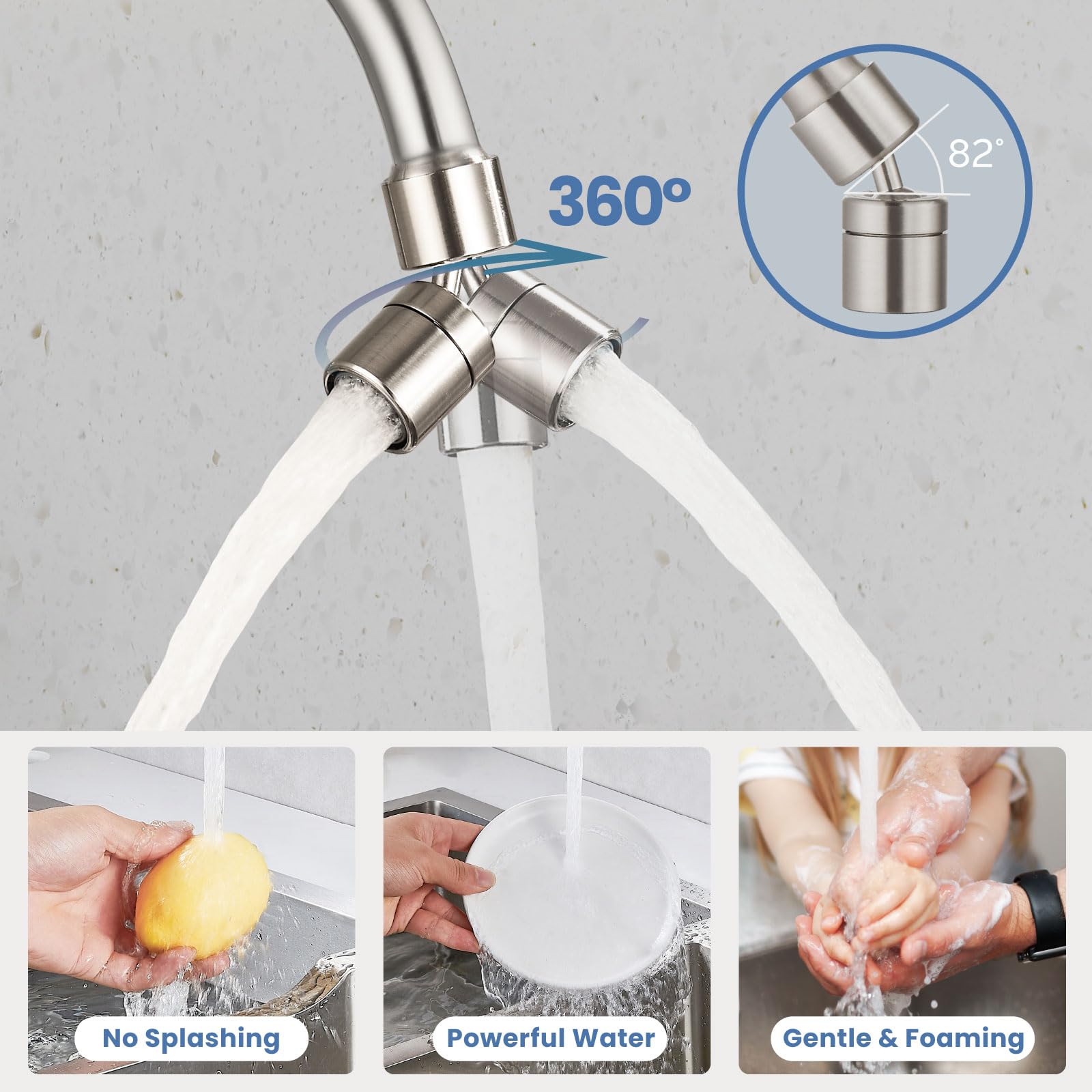 Airuida Wall Mount Kitchen Sink Faucet with Sprayer Brushed Nickel Wall Mounted Kitchen Faucet Shower Faucet Set with 8 Inch Rainfall Round Showerhead and Tub Spout Bathtub Faucet Kit Shower Tub Fauce