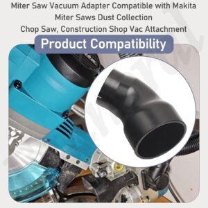 Miter Saw Vacuum Adapter (2 1/2") Compatible with Mak-ita Miter Saws Dust Collection Chop Saw, Construction Shop Vac Attachment