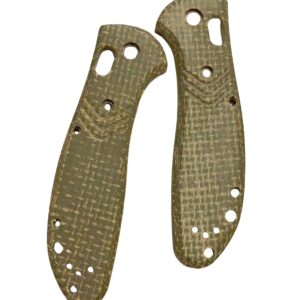 Aibote 1 Pair Green Micarta Knife Handle Scales Handles Patch DIY Tool Fit for Benchmade Griptilian 551 550(Screws Included)