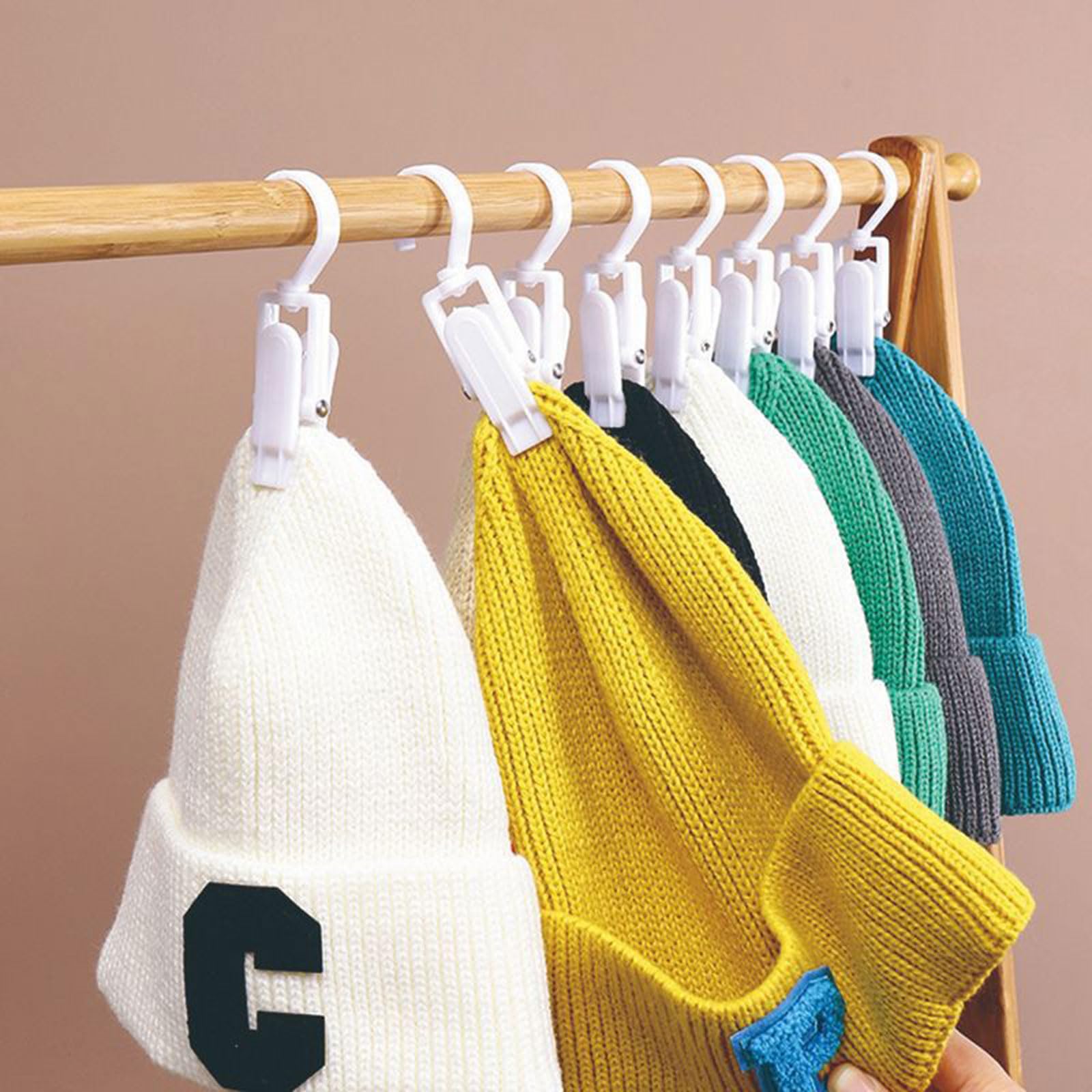 10 Pieces Hanging Laundry Hooks Clip Hanging Towel Clips Strong Clips with Hanger Hook for Curtain