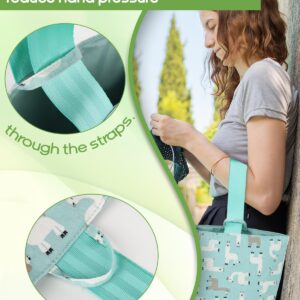 Katech Upgrade Knitting Tote Bag, Portable Knit Wrist Bag for Yarn Holding, Lightweight Travel Wrist Bag for Knitting Yarn Storage Bag Organizer Yarn Holder Bag on The Go Green