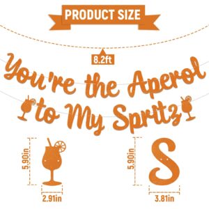 You're the Aperol to My Spritz Banner - Spritz O’Clock Bridal Shower Sign, Spritz Bar, Lemon Citrus Theme Bride to Be Wedding Engagement Party Decor Orange Glitter