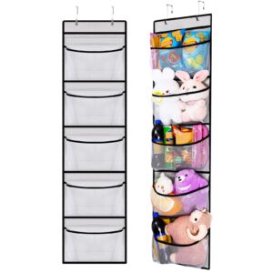 hanging shelves over the door organizer storage for closet with 5 mesh pockets organizers, days of the week clothes organizer for bathroom bedroom, 2 pack