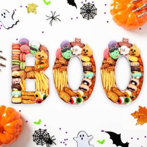 Halloween Charcuterie Board, Charcuterie Letters Boo Halloween Serving Dishes for Candy Dish Treat Cutting Board for Horror Party Thanksgiving Christmas Halloween Decorations