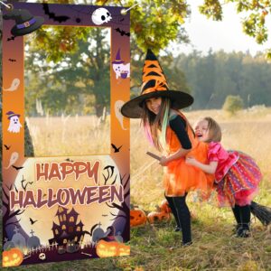 Halloween Party Decoration Halloween Theme Party Photo Prop Backdrop Indoor and Outdoor Halloween Photo Booth Frame for Halloween Birthday Party Decor Supplies 35.4 X 70.8 in