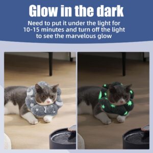 MABOZOO Adjustable Cat Cone Collar Glow in The Dark, Pet Recovery Collar Elizabethan Collar for Kittens Cats After Surgery, Pet E Collar Neck Cone After Surgery for Small Animal Stop Licking(S)