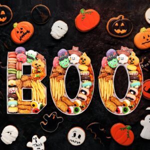 Halloween Charcuterie Board, Charcuterie Letters Boo Halloween Serving Dishes for Candy Dish Treat Cutting Board for Horror Party Thanksgiving Christmas Halloween Decorations