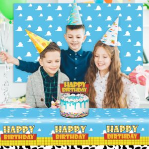 Toy Balloons Arch Story Birthday Party Decorations Backdrop Tablecloth 151pcs Garland Kit Balloons Cloud Birthday Cake Toppers Kids Cow Print Latex Balloons 1st 2nd 3rd Birthday Party Decorations