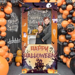 Halloween Party Decoration Halloween Theme Party Photo Prop Backdrop Indoor and Outdoor Halloween Photo Booth Frame for Halloween Birthday Party Decor Supplies 35.4 X 70.8 in