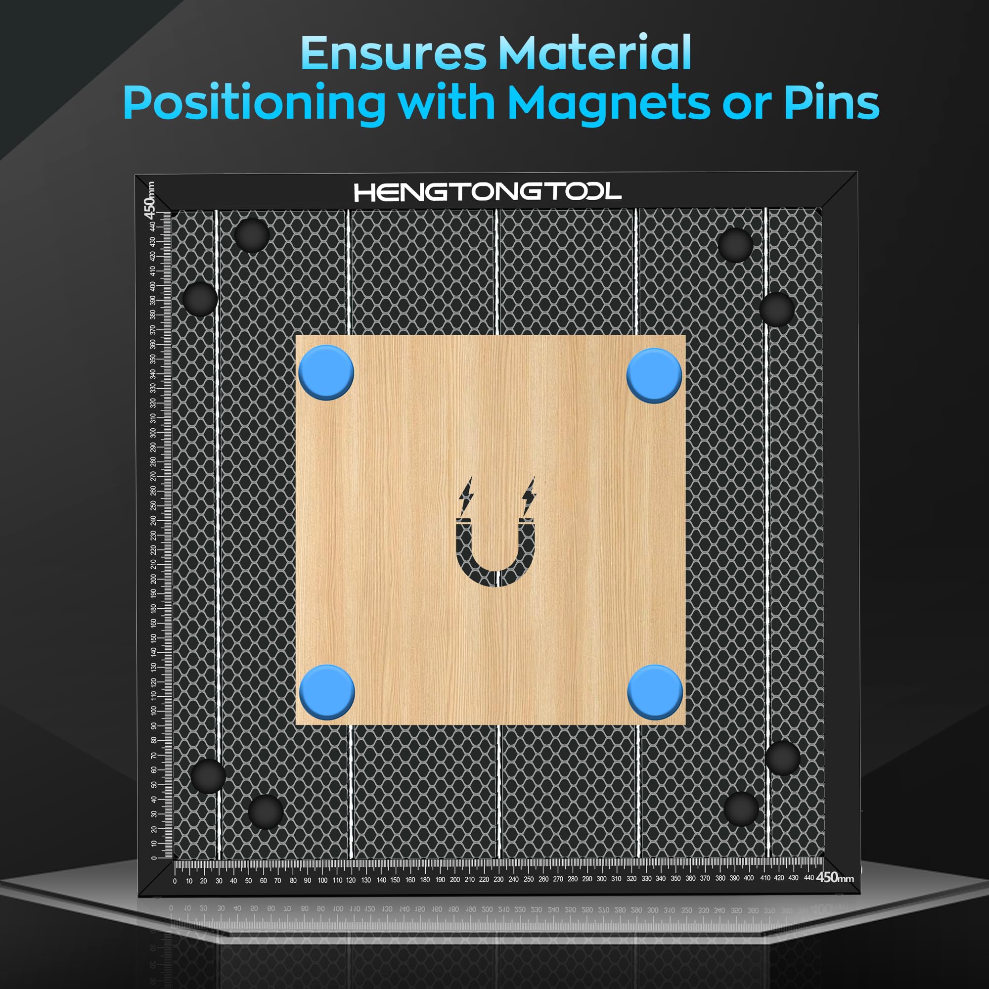 HENGTONGTOOL Honeycomb Laser Bed 500 x 500mm, Honeycomb Working Table with Aluminum Panel for Most Engraver Cutting Machine, Laser Engraver Accessories (Working Area 450 x 450mm)