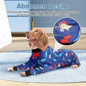 Apatal Dog Onesie After Surgery Recovery Suit Anti Shedding Bodysuit Wounds Female Male Dog Neuter Spay Onesie E-Collar & Cone Alternatives Postoperative Shirt Dog Pajamas(3XL)