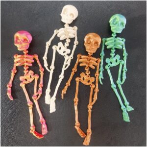 cherislpy 4pcs halloween skeleton decorations 3d printed skeleton man skeleton statue fidget toys for halloween decor, halloween decorations for craft haunted house accessories party favors