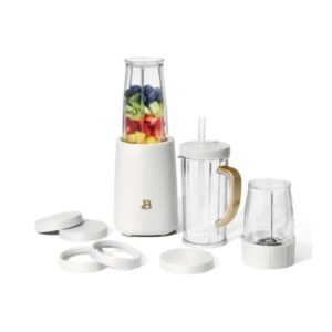 Generic Beautif*ul Personal Blender Set with 12 Pieces, by Drew Barrymore (White Icing), 13.5