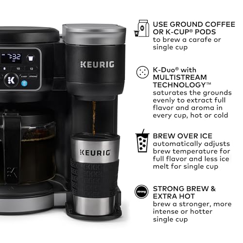 Keurig K-Duo Hot & Iced Single Serve & Carafe Coffee Maker, MultiStream Technology, 72oz Reservoir (Gen 2)