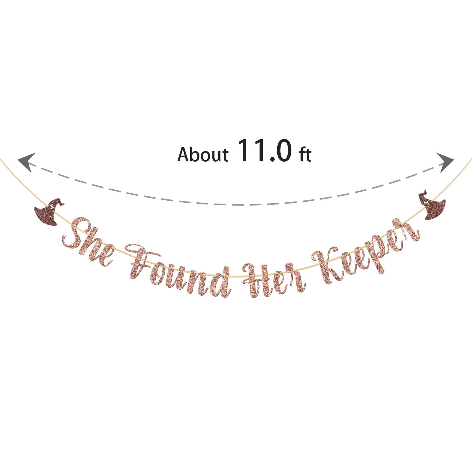 Dalaber She Found Her Keeper Banner, Wizard Bridal Shower Decoration Wizard Wedding Engagement Bachelorette Party Supplies,Rose Gold Glitter