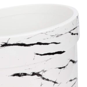 Zerodis Small Wastebasket, Marble Coloured Garbage Can Round Open Top Trash Can White Household Bathroom Garbage Container Bin for Bathrooms, Kitchen, (Small (50 X 35 X 19cm / 19.7 X