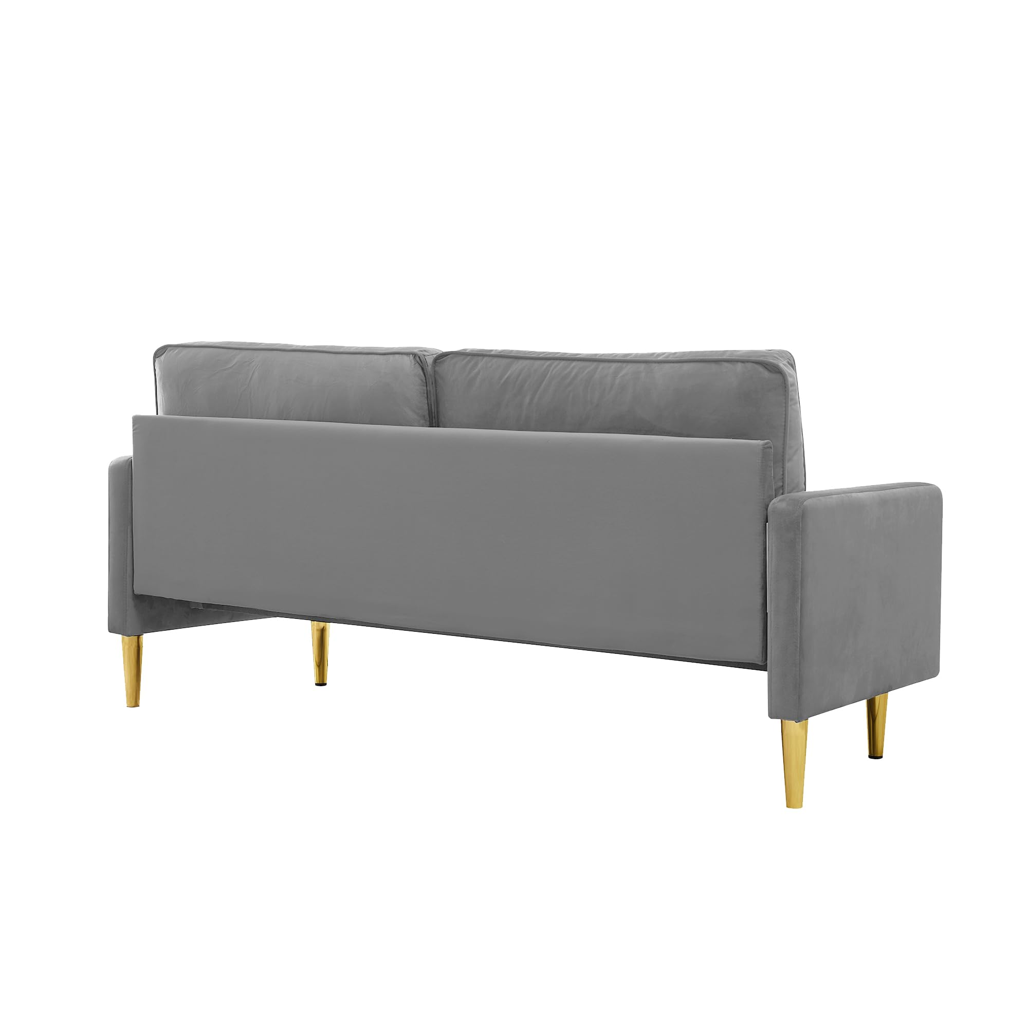 JDMYC Furniture 67" Velvet Loveseat Sofa with Golden Metal Legs, Modern Couch for Living Room, Bedroom, Small Spaces, and Guest Room (Grey)