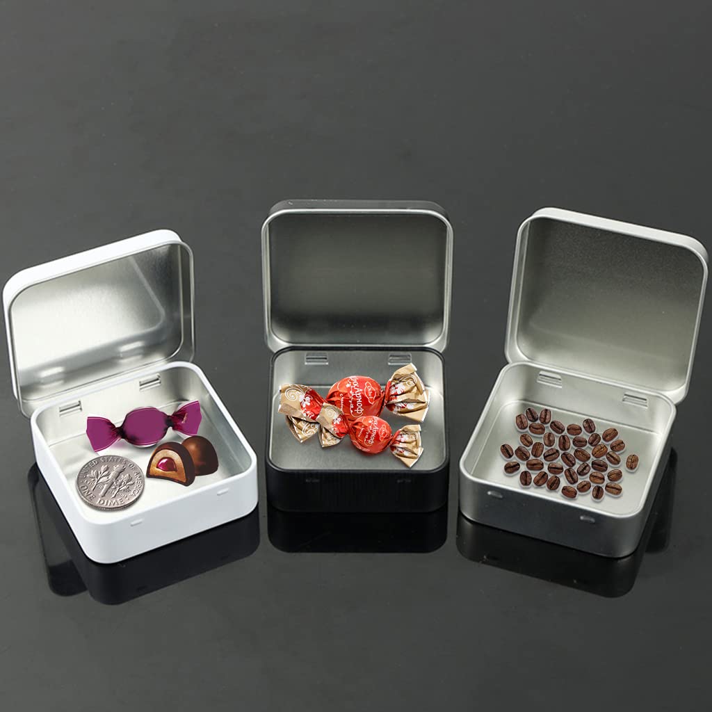 JONbinbkl Storage For Case With Lid Tinplate Box Keeping Home Dorm Candy For Condom Storage, Silver