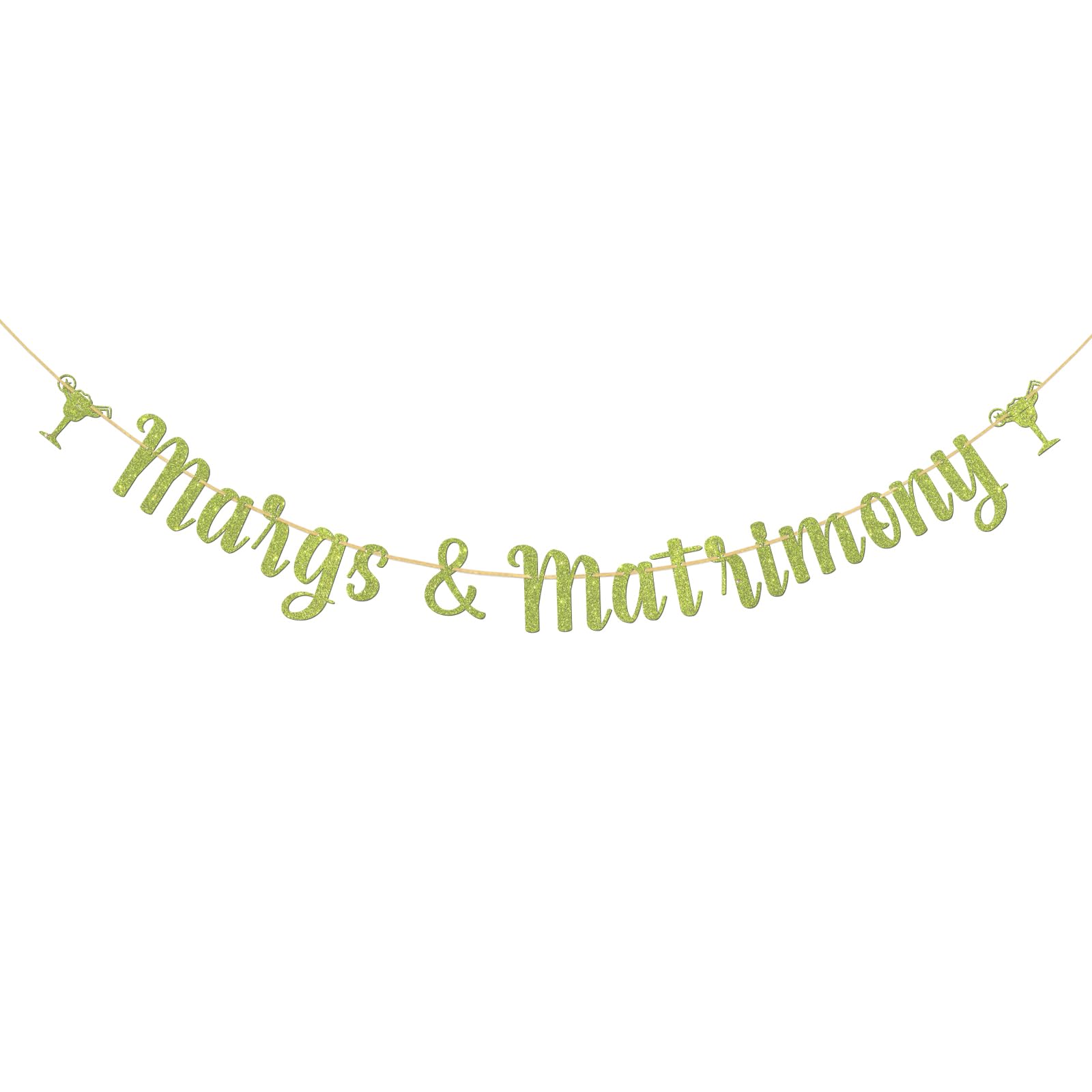 Dalaber Margs And Matrimony Banner, Margarita Bachelorette Party Decorations,Mexican Fiesta Wedding Bridal Shower Party Supplies, Green Glitter