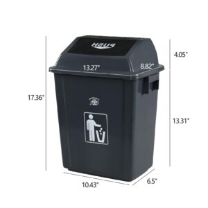 Loiycg 4-Pack 5.5 Gallon Plastic Trash Can with Swing Lid, Kitchen Garbage Can, Gray