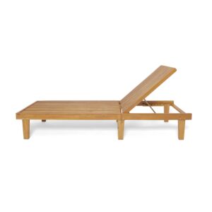 Christopher Knight Home Nadine Outdoor Wooden Chaise Lounge (Set of 2), Teak Finish