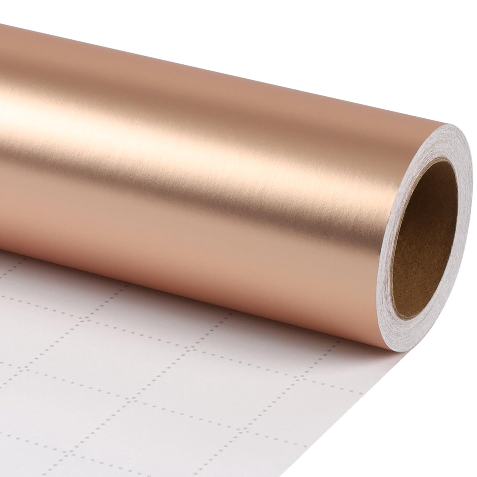 LaRibbons Christmas Wrapping Paper, Matte Metal Rose Gold Solid Color Paper Roll - 30 Inch x 33 Feet (82.5 sq. ft. ttl.) Gift Wrapping Paper for Christmas, Wedding, Birthday, Baby Shower