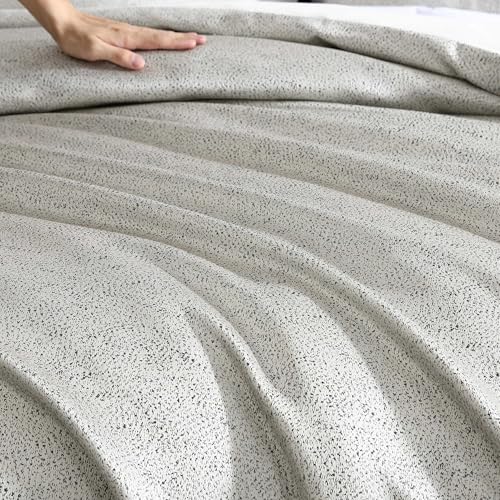 Vera Wang - Queen Duvet Cover Set, Satin Weave Bedding with Matching Shams, Speckled Home Decor, Oeko-Tex Certified (Speckled Satin Weave Taupe, Queen)