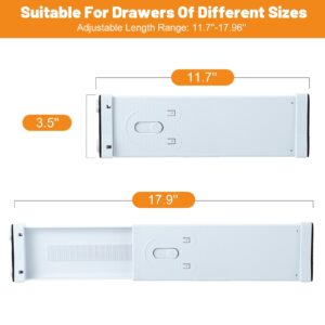 Dntorx 5 Pack Drawer Dividers ABS 3.5" High, 11.7''-17.9'' Adjustable Drawer Dividers Organizers for Clothes Organizers Expandable Separators Dresser Organizer for Clothes Kitchen Utensils Dresser