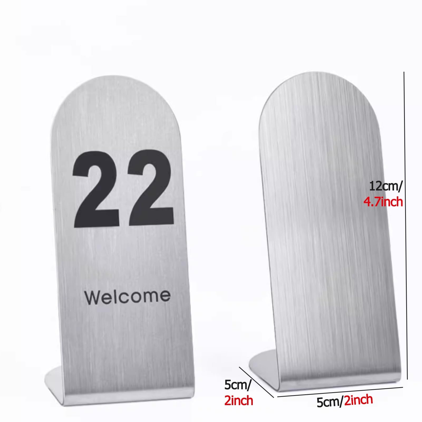 MObyat Table Numbers for Wedding Reception, Stainless Steels Seating Cards Holders, 50pcs Elegant Table Card Holders, Party Events Restaurant(1-50(5X5X12CM))