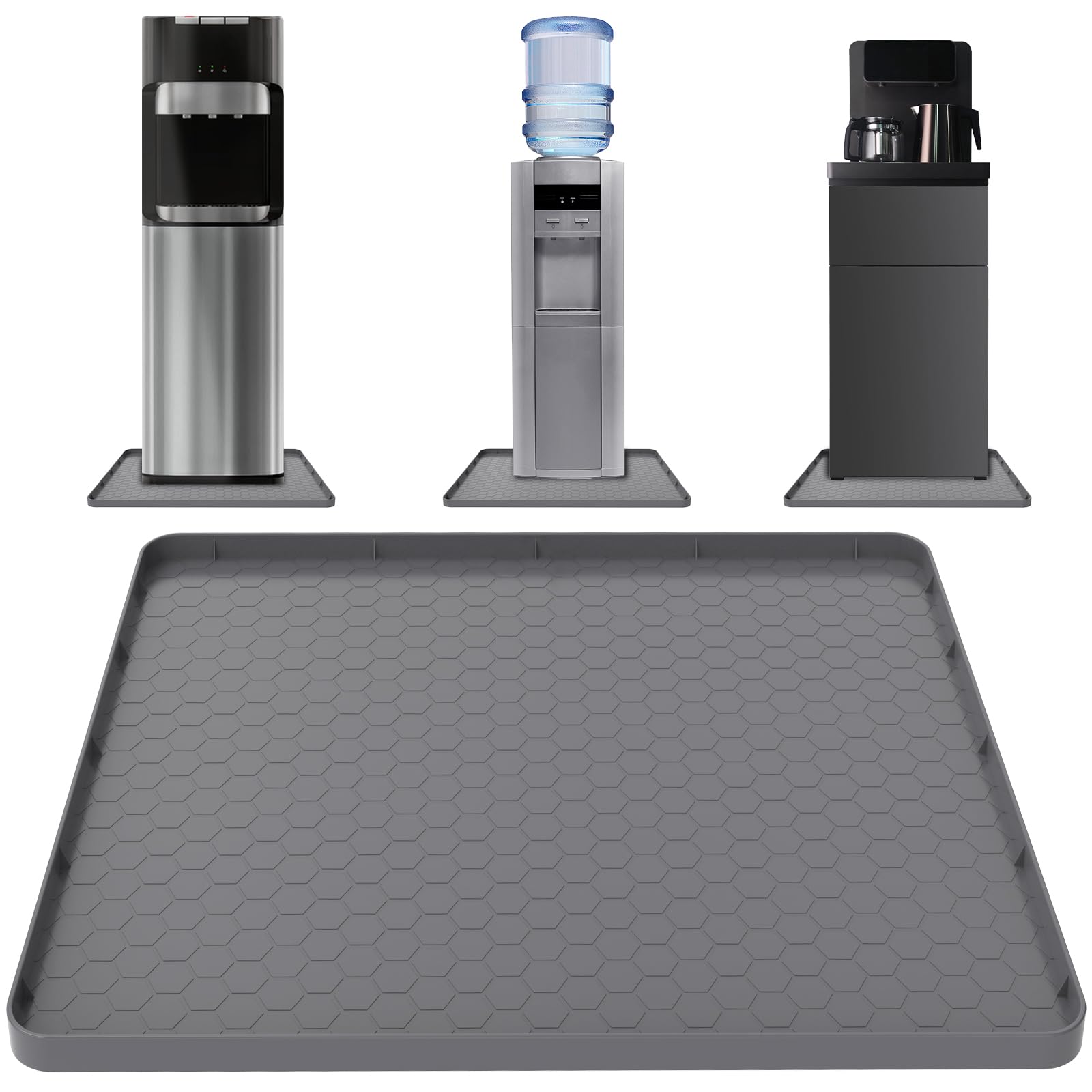 Water Cooler Mat - (22" x 19") Non-Slip Water Cooler Dispenser Mat with Raised Edges for Floor Protection, Under Water Cooler Dispenser Mat, Great for Bedrooms,Kitchens, Offices, Bars