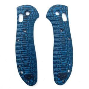 aibote 1 pair blue g10 handle scales handles patch diy tool fit for benchmade griptilian 551 550(screws included)