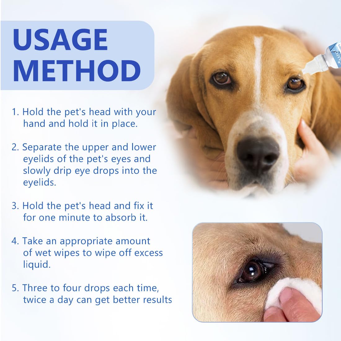 Generic Dog Eye Care - Eye Wash Solution for Dogs, Tear Stain Remover & Eye Drops, Gentle Formula for Eye Health, Saline Eye Wash, Fragrance Free-12ml, white